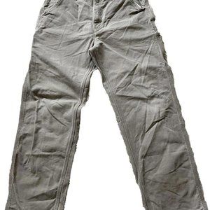 Carhartt Carpenter Pants Mens Relaxed Fit Multi Pocket 36X34 Beige 100% Cotton